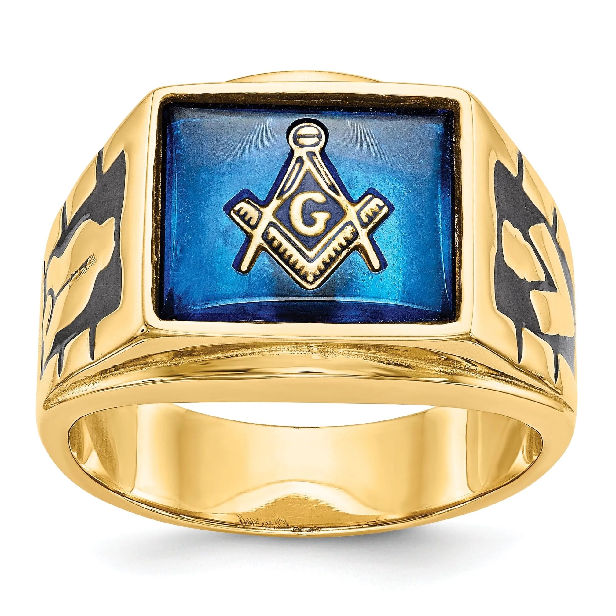 14k Yellow Gold Men's Masonic Ring