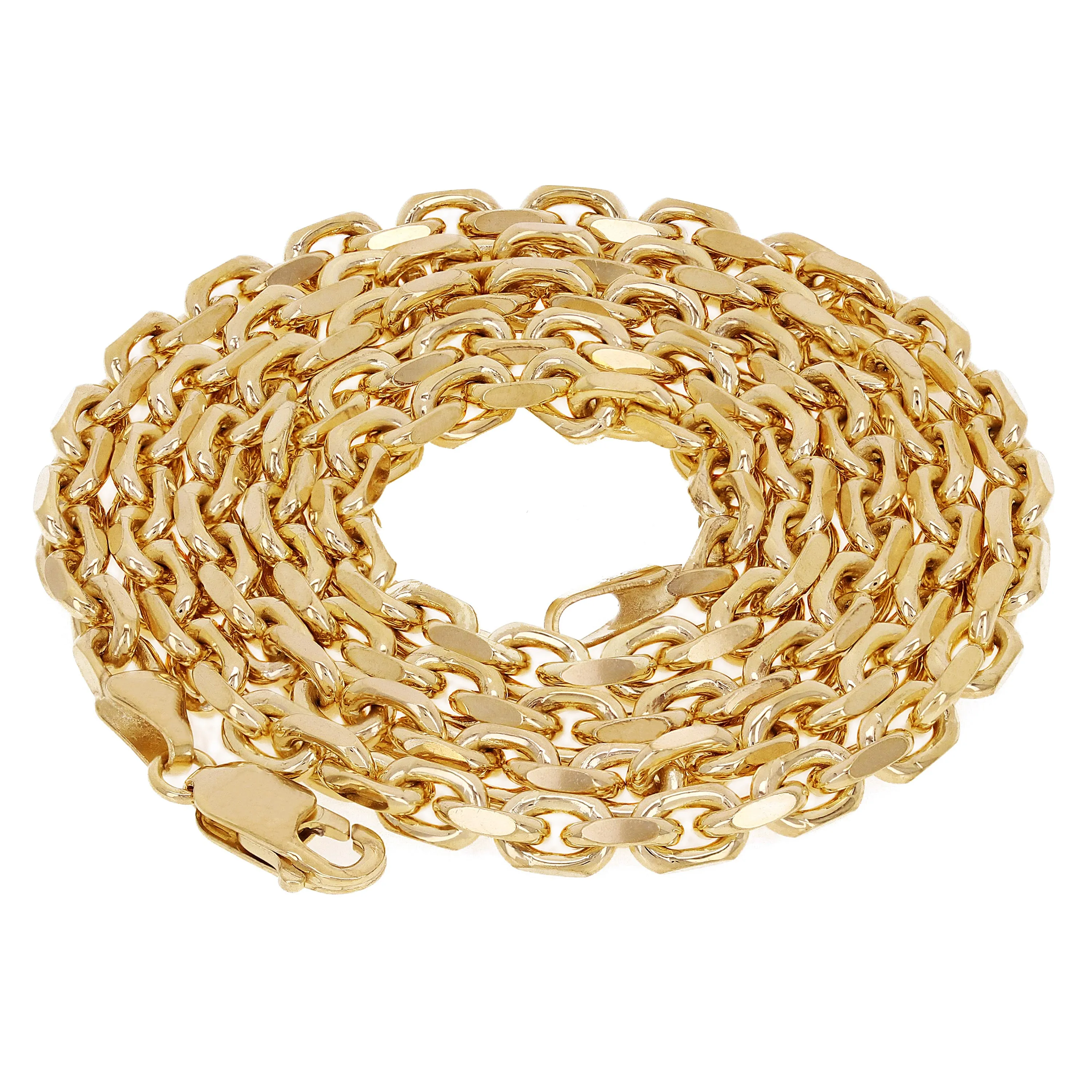 Men's Italian 14k Yellow Gold Solid Heavy Link Chain Necklace 2.2mm - 5.9mm 18" - 28"