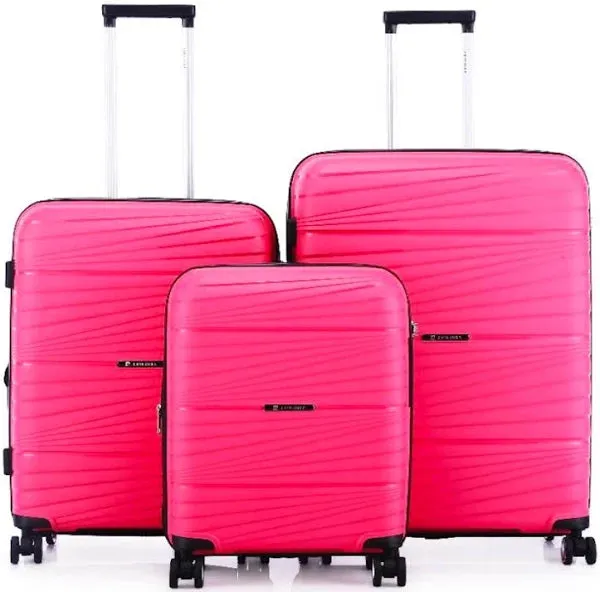 Pierre Cardin Montpellier Luggage Spinner 3 Piece Set Pink